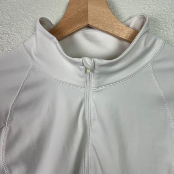 Athleta Women's Size Large Run Free Half Zip Long Sleeve Pullover White - Picture 2 of 14